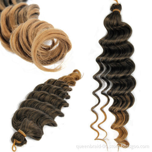 Deep Wave Twist Crochet Hair Synthetic Braid Hair Ombre Braiding Hair Extensions deep loose wave